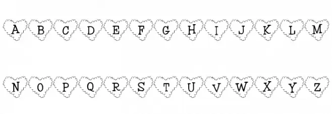 101! Cloudy HeartZ خط أحرف صغيرة