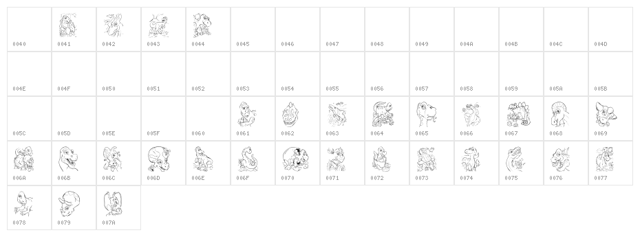 101! Color Fill  DinoZ Character Map