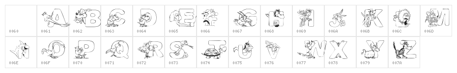 101! CriTTerZ Alpha Character Map