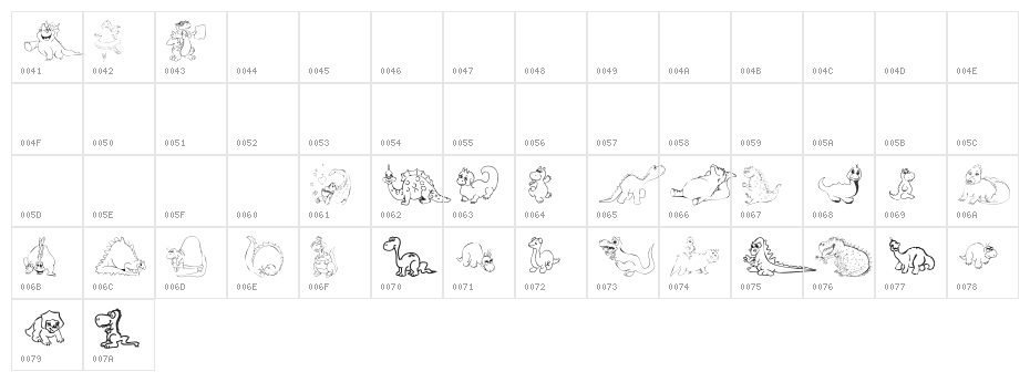 101! Cute DinoZ Character Map