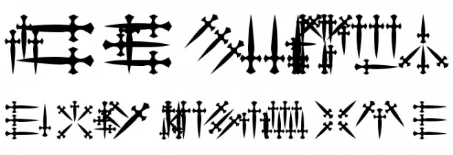 101! Dagger 'Bet 字体 大写