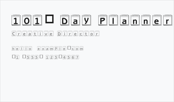 101! Day Planner Business Card