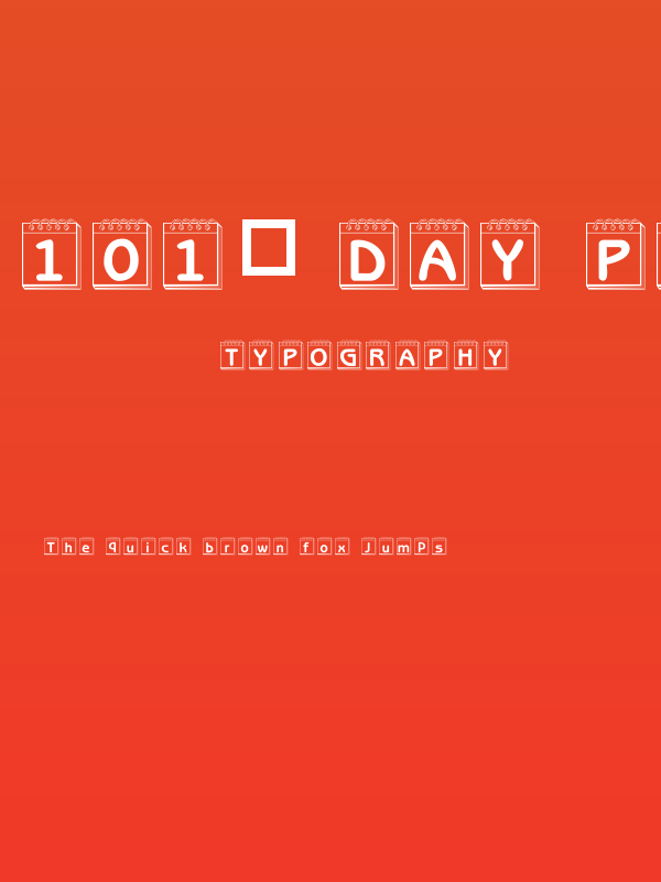 101! Day Planner Poster