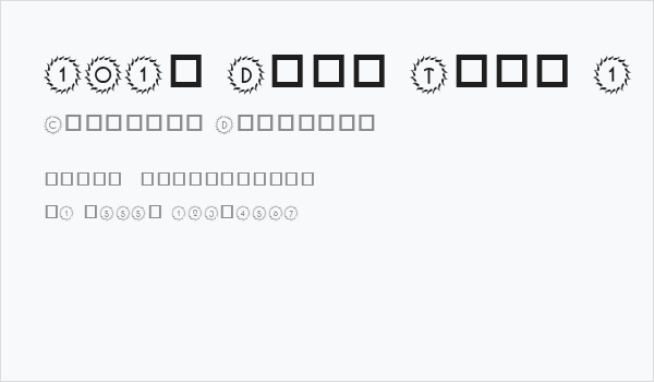 101! Deco Type 1 Business Card