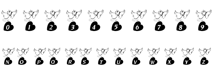 101! Doves Heart Font OTHER CHARS