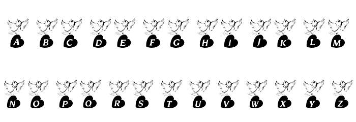 101! Doves Heart Font LOWERCASE