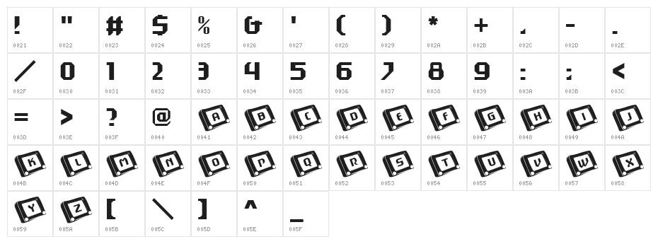 101! EtchASketch Character Map