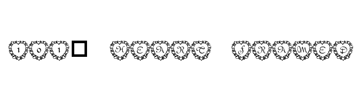 101! Heart Framed Font