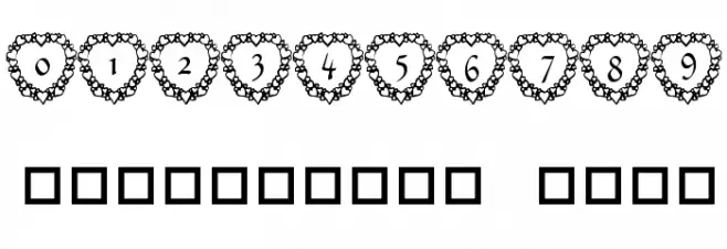 101! Heart Framed フォント その他の文字