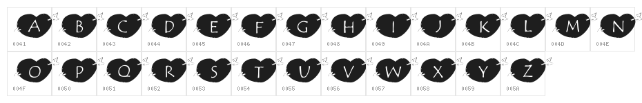 101! Hearts Character Map