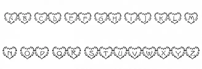 101! Just Anuther Heart Font Caratteri MAIUSCOLE