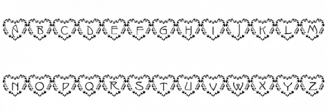 101! Just Anuther Heart Font Font LOWERCASE