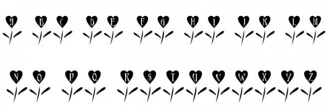 101! Love Garden Schriftart Kleinbuchstaben