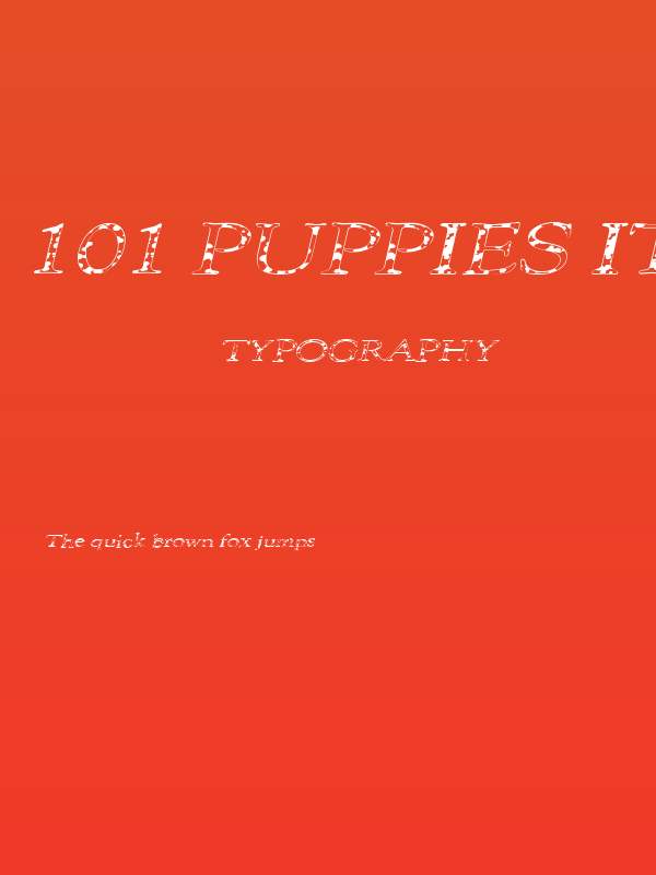101 Puppies Italic SW Poster