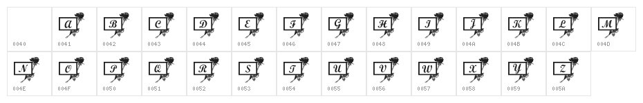 101! Rose Cards Character Map
