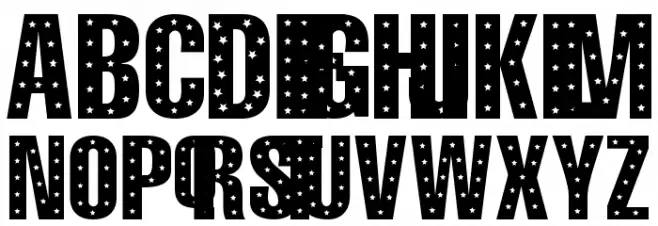 101! StaR StuDDeD Schriftart Groß