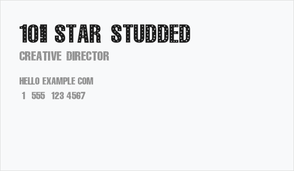101! StaR StuDDeD Business Card