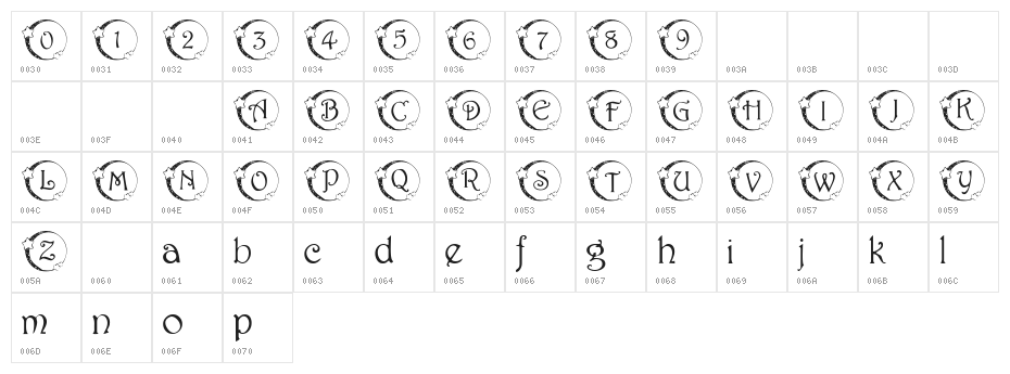 101! Star Lit Nght Character Map