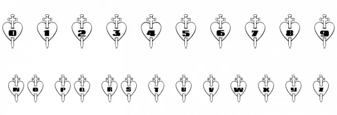 101! Thru My Heart Font OTHER CHARS