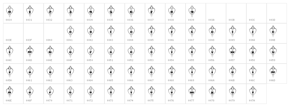 101! Thru My Heart Character Map