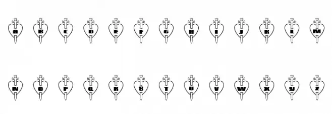 101! Thru My Heart Font LOWERCASE