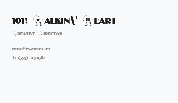 101! Walkin' Heart Business Card