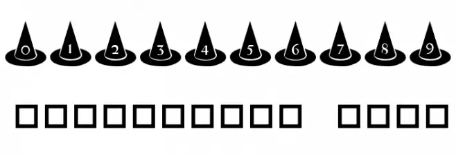 101! Witches Hat Font OTHER CHARS