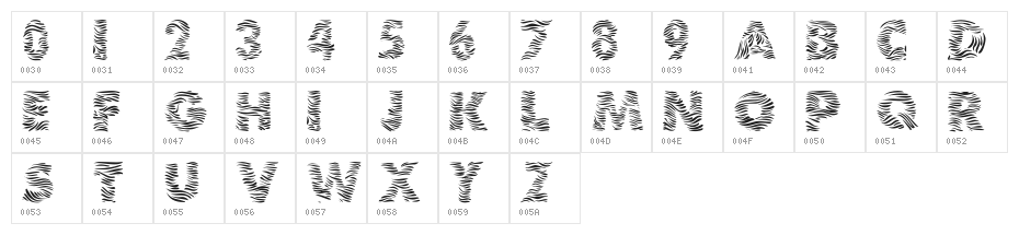 101! Zebra Print Character Map