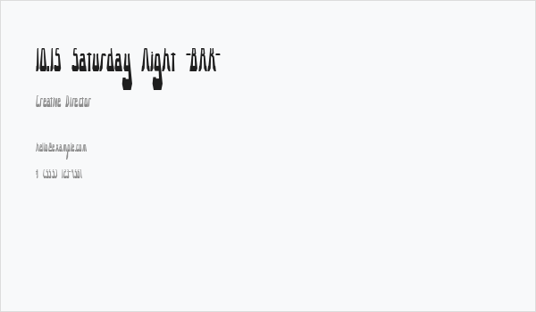 10.15 Saturday Night -BRK- Business Card