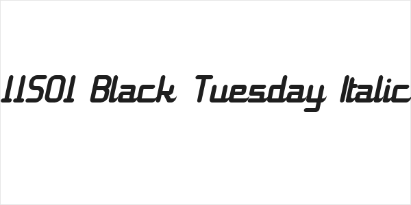 11S01 Black Tuesday Italic Logo