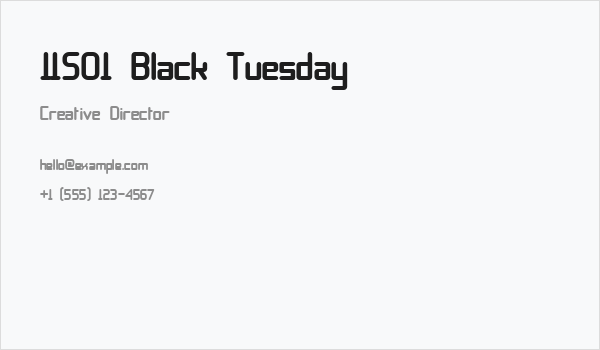 11S01 Black Tuesday Business Card