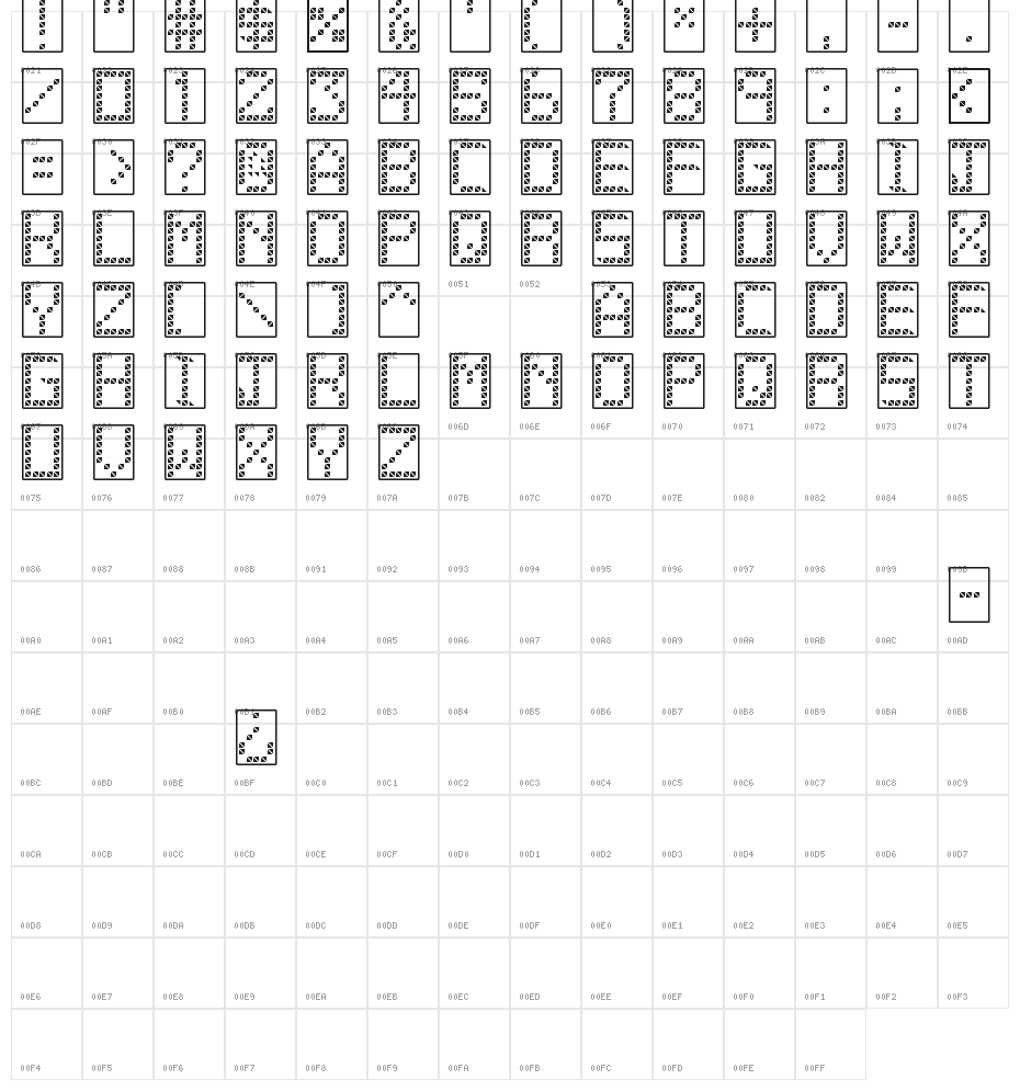 11vator tfb Character Map