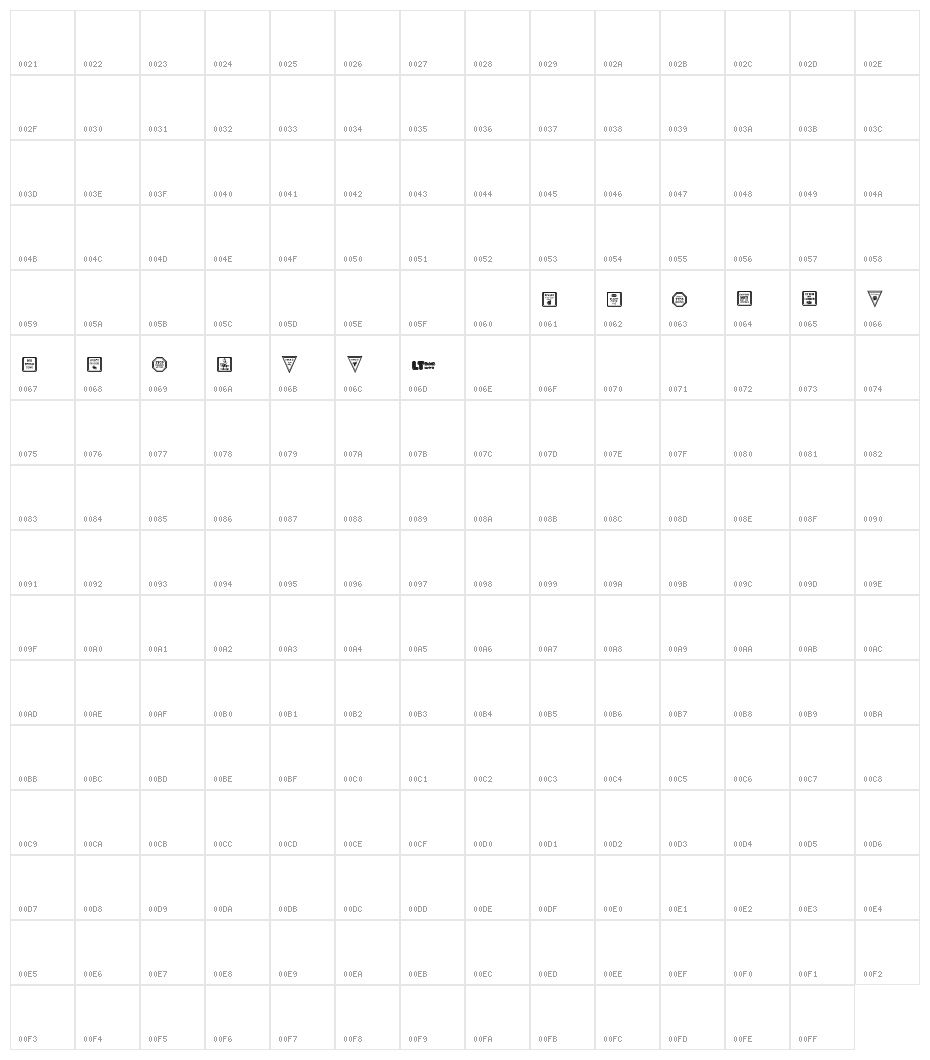 12 Halloween Signs LT Character Map