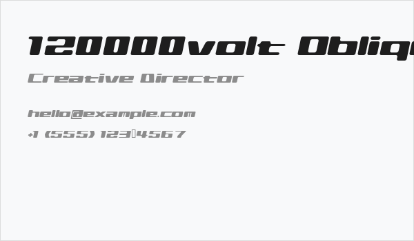 120000volt Oblique Business Card