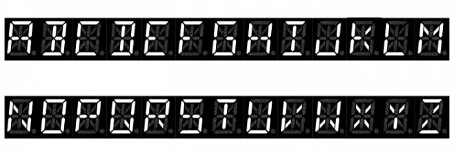 14 Segment LED Fuentes MAYÚSCULAS