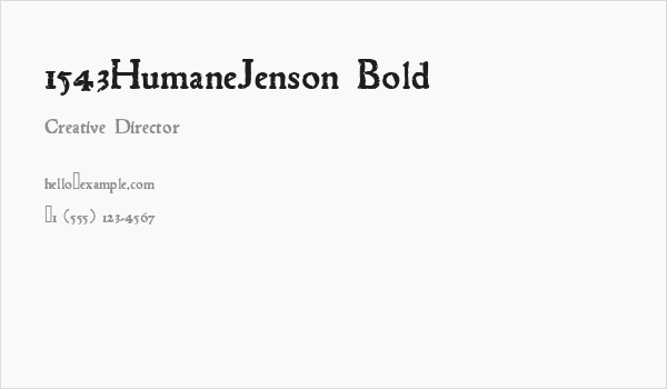 1543HumaneJenson Bold Business Card