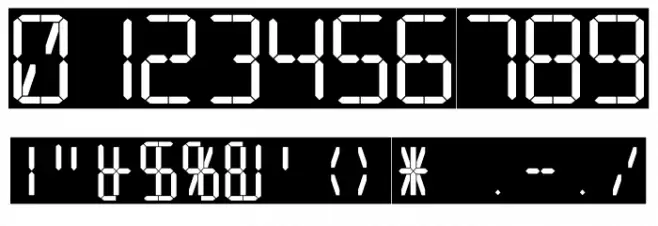 16 Segments Font OTHER CHARS