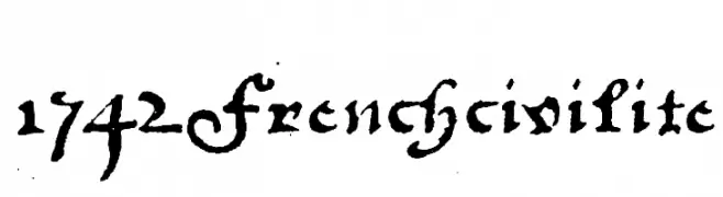 1742Frenchcivilite  नि: शुल्क फ़ॉन्ट्स डाउनलोड
