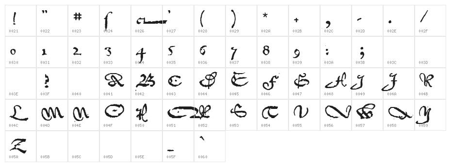 1742Frenchcivilite Character Map