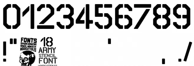 18 ARMY Font OTHER CHARS