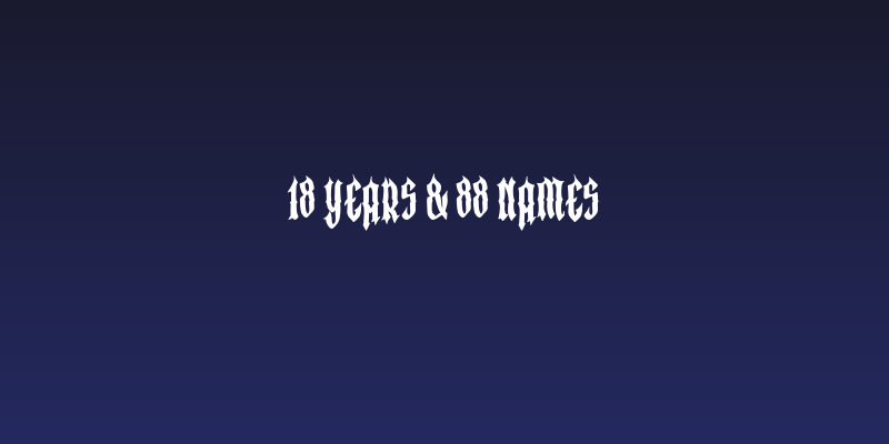 18 Years & 88 Names Social Header