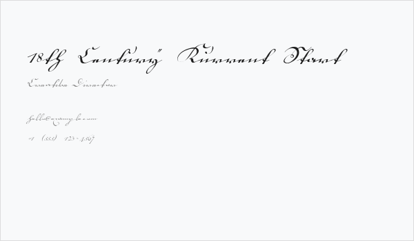 18th Century Kurrent Start Business Card