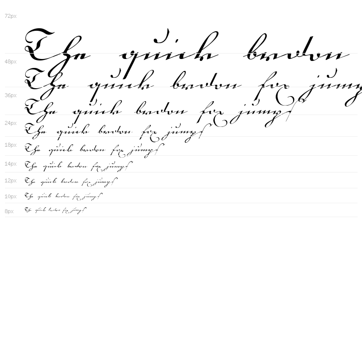 18th Century Kurrent Start Waterfall