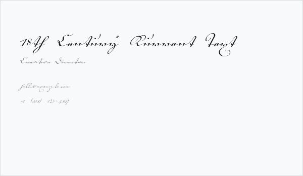 18th Century Kurrent Text Business Card