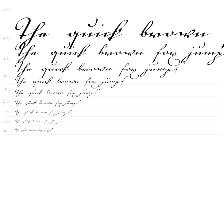 18th Century Kurrent Text Waterfall