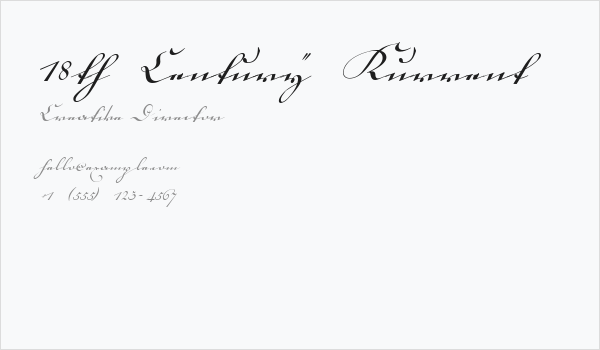 18th Century Kurrent Business Card