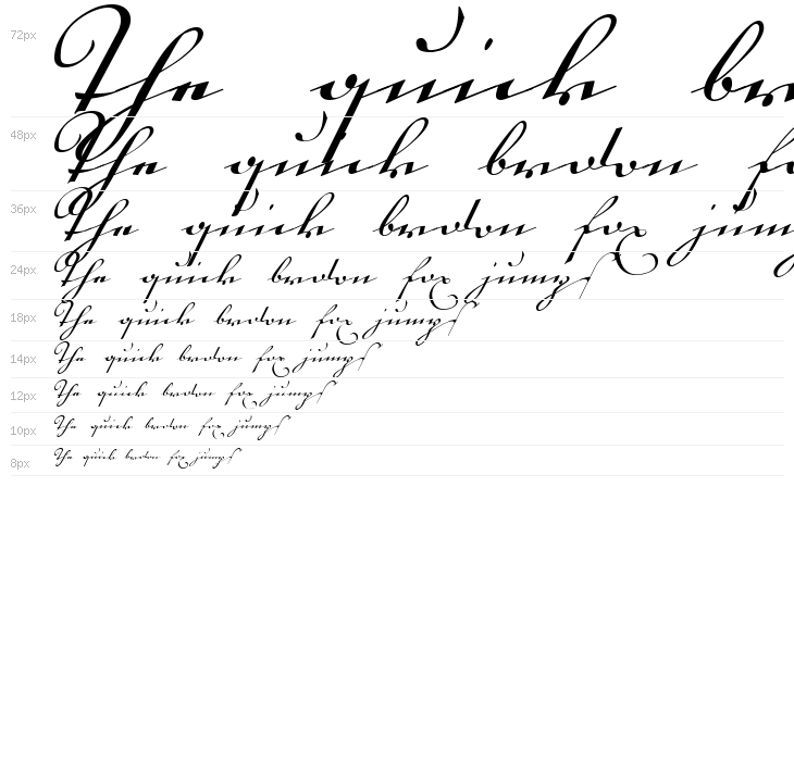 18th Century Kurrent Waterfall