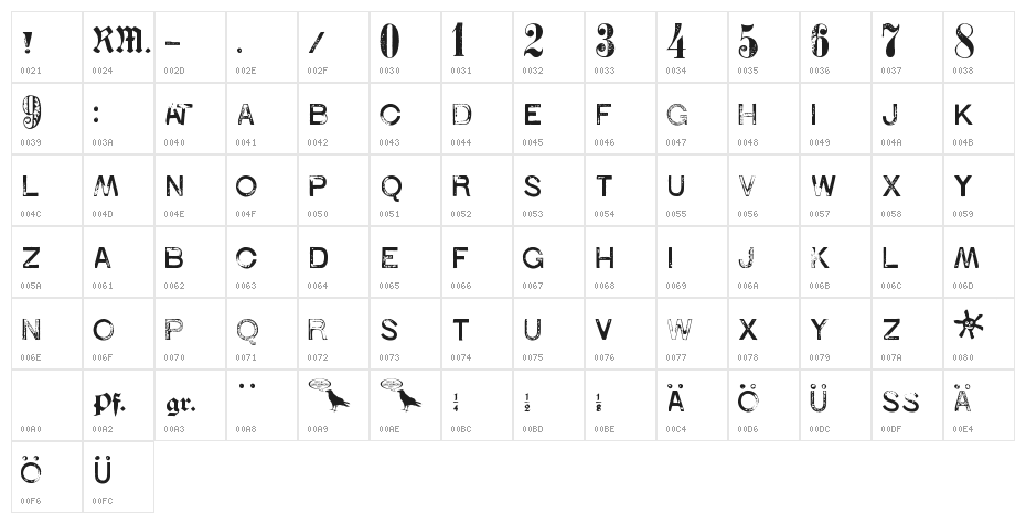 1938 STeMPEL Character Map