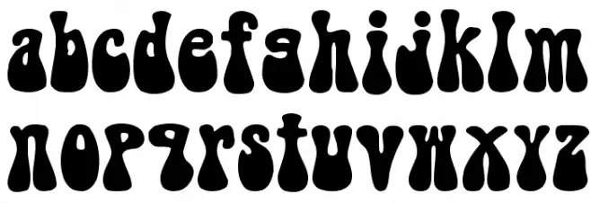 1960s Hippie خط أحرف صغيرة