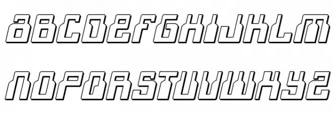 1968 Odyssey 3D Italic Fonte MAIÚSCULAS